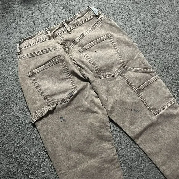 Distressed Represent Mens Double Knee Tapered Carpenter Pant Vintage Black 30x32